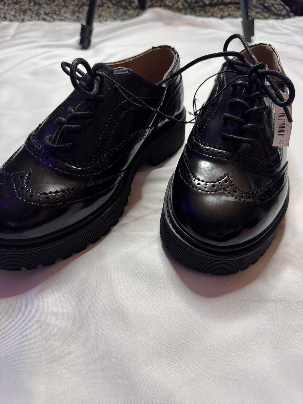 torrid Black Patent Wingtip Lace-Up Loafers
